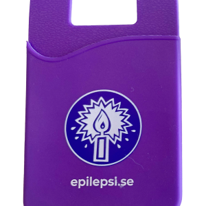 Lila kortficka i silikon till mobiltelefon med epilepsimärket